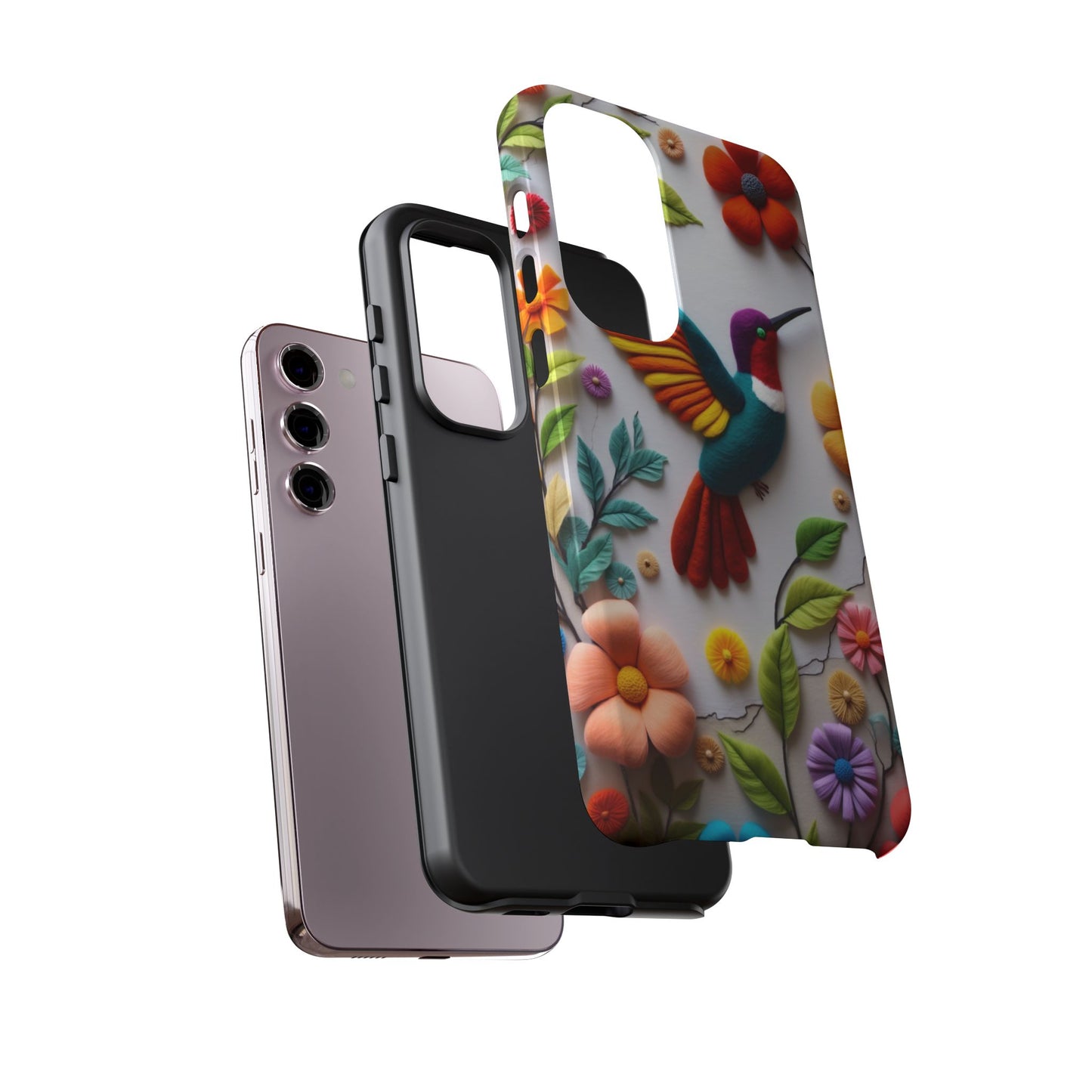Embroidered Hummingbird with Floral Design | Nature's Elegant Stitch | iPhone 16 Pro