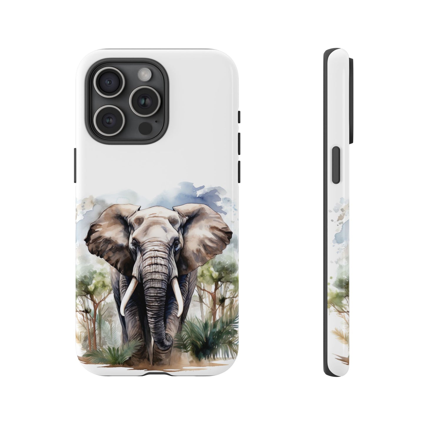 Majestic Watercolor Elephant Mobile Cover – Artistic Wildlife Design
