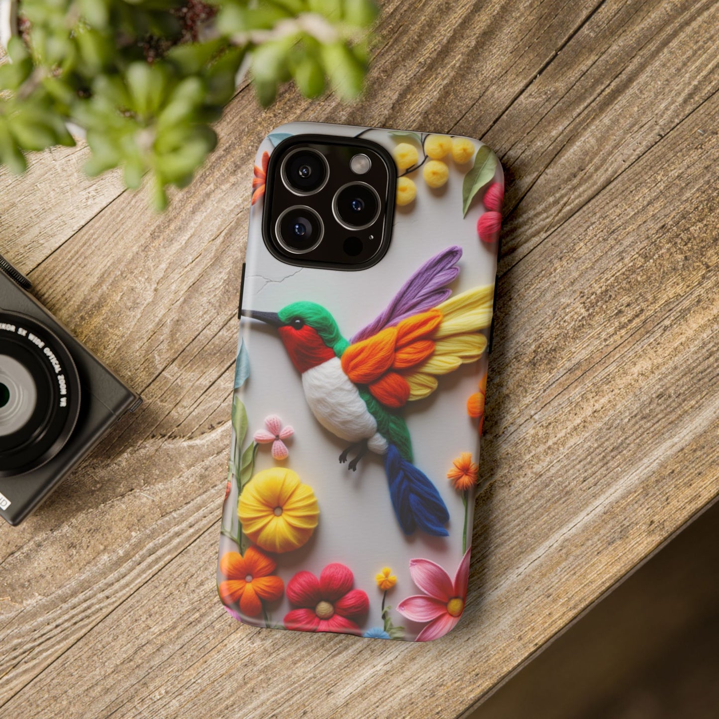 Elegant Hummingbird with Floral Mosaic Design | Nature's Artistic Vibes | iPhone 16 Pro