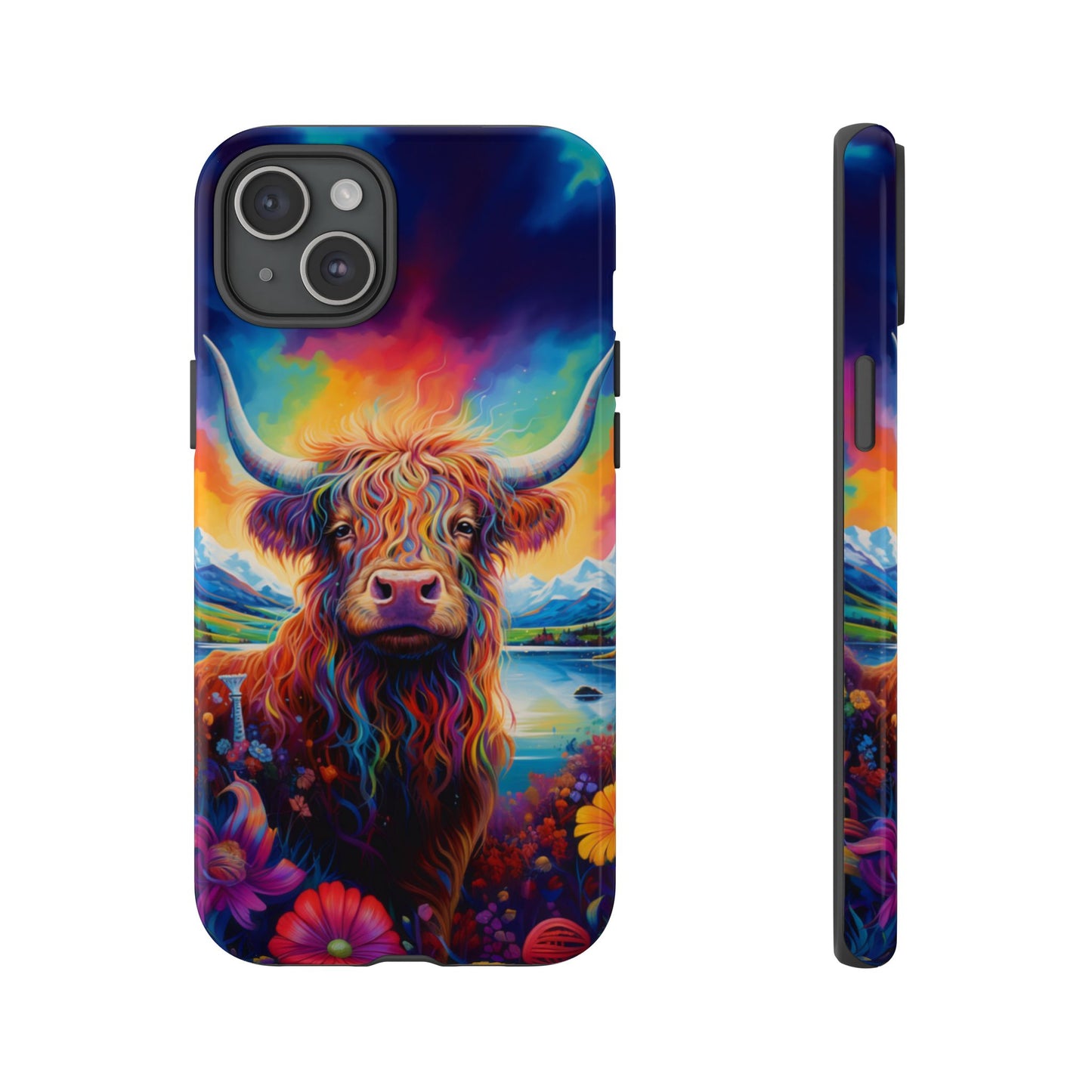 Grafitti Heifer Print Phone Case - iPhone, Samsung & Google Pixel Cover - Artistic Cow Phone Case, Animal Lover Gift