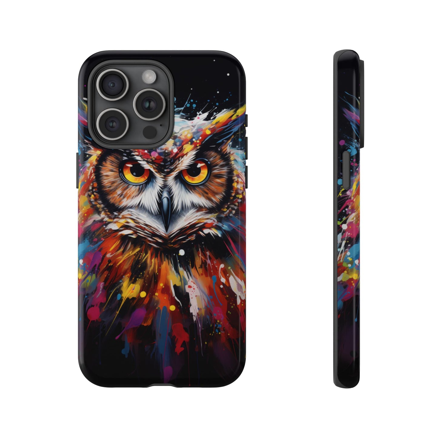Colorful Owl Print Phone Case - iPhone, Samsung & Google Pixel Cover - Artistic Phone Case, Bird Lover Gift
