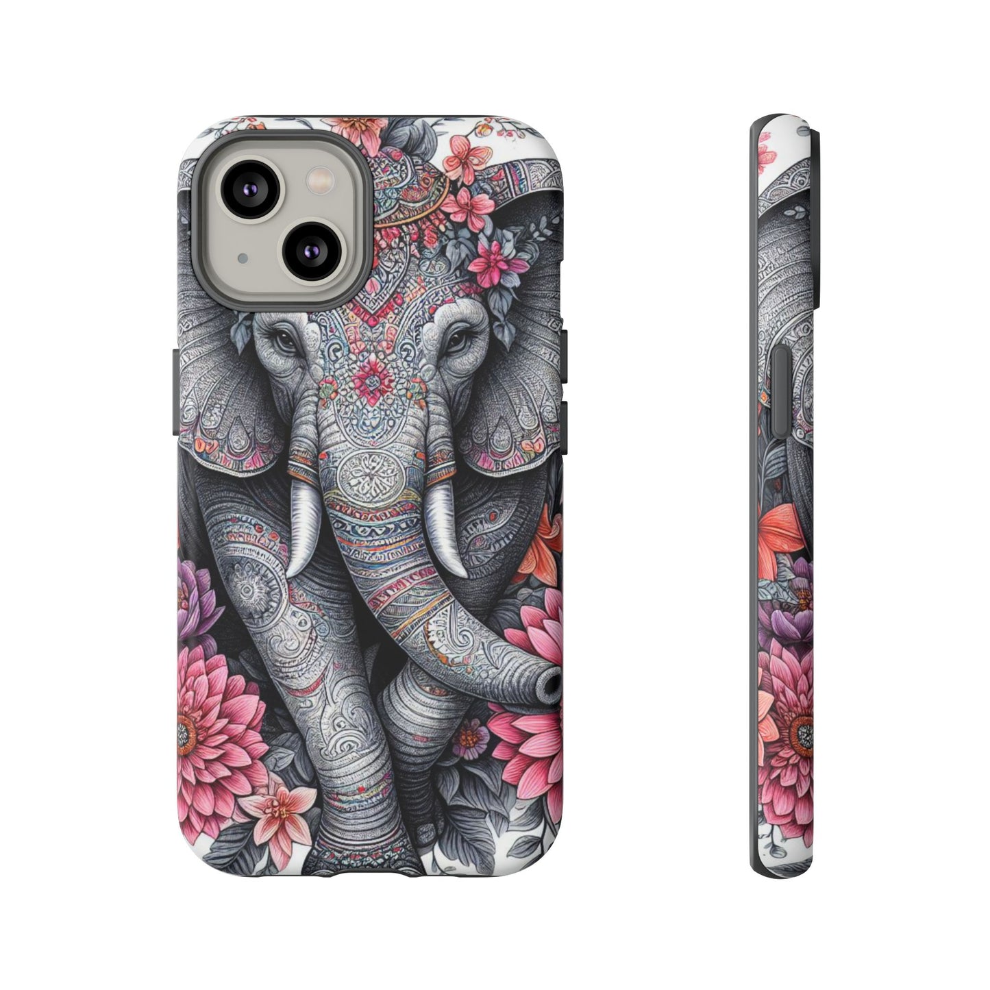 Bohemian Floral Elephant Mobile Cover – Intricate Mandala Art