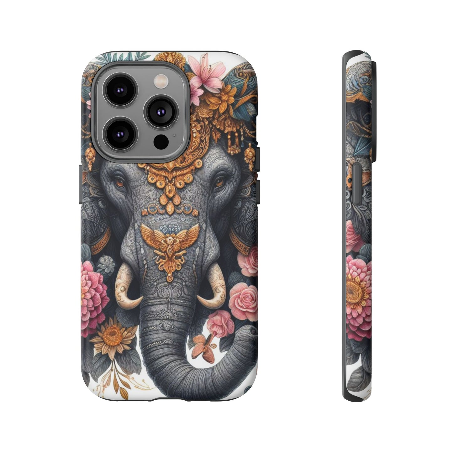 Golden Royal Elephant Mobile Cover – Luxurious Ornate Art
