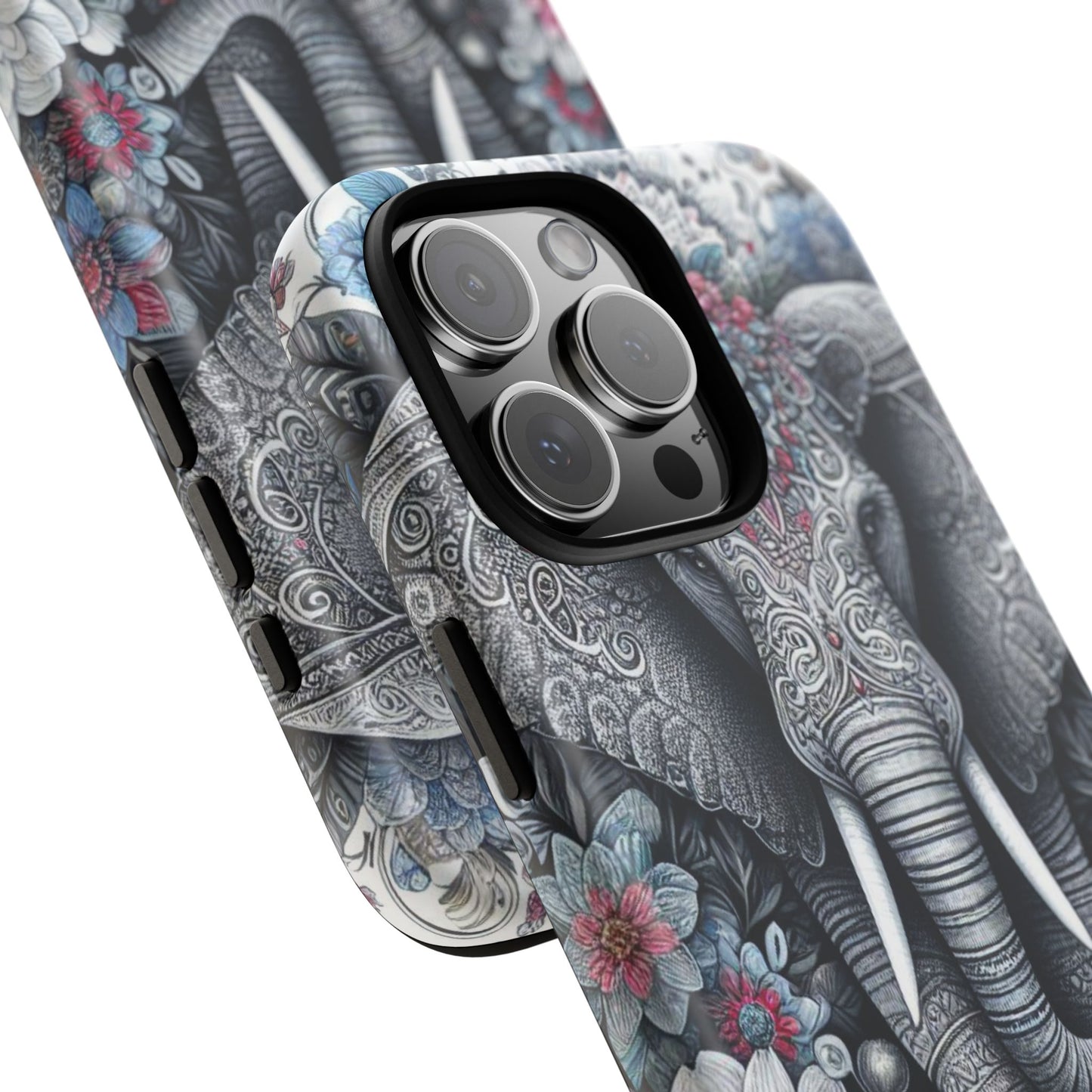 Regal Mandala Elephant Mobile Cover – Ornate Floral Art