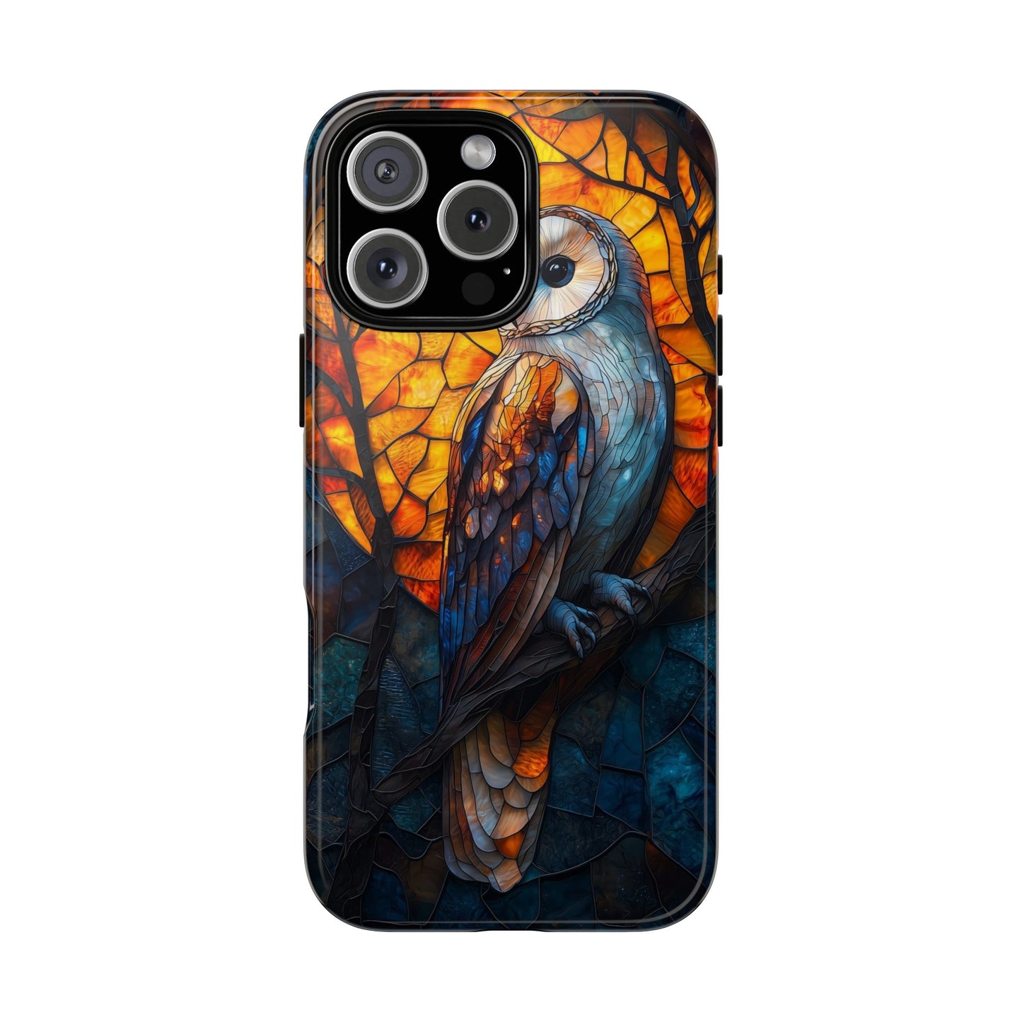 Nocturnal Wisdom – Stained Glass Owl Phone Case for iPhone, Samsung & Pixel