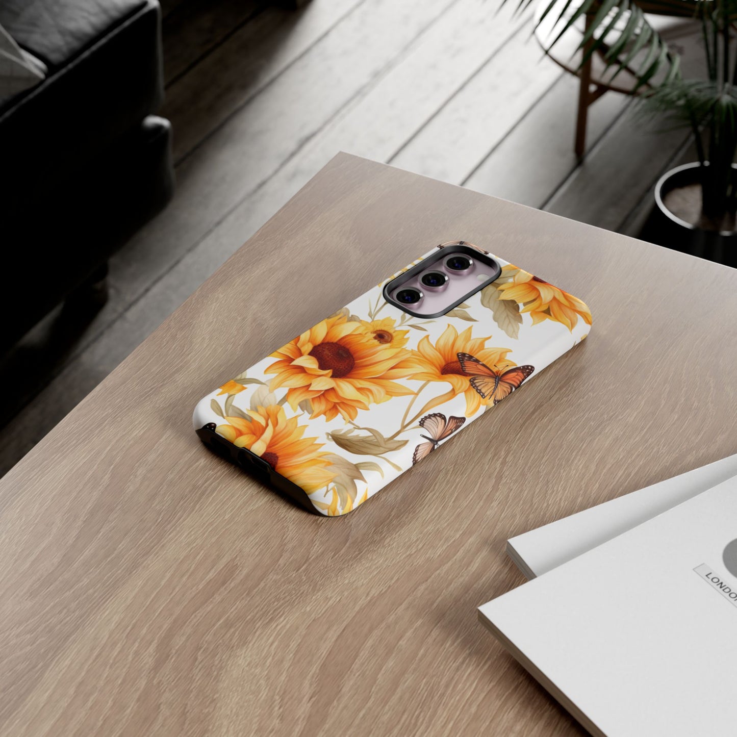 Sunflower & Butterfly Aesthetic Mobile Case – Bright & Nature-Inspired