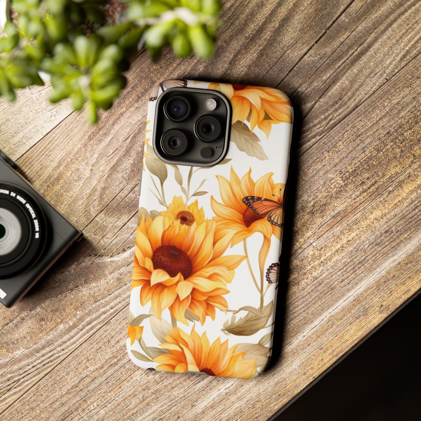 Sunflower & Butterfly Aesthetic Mobile Case – Bright & Nature-Inspired