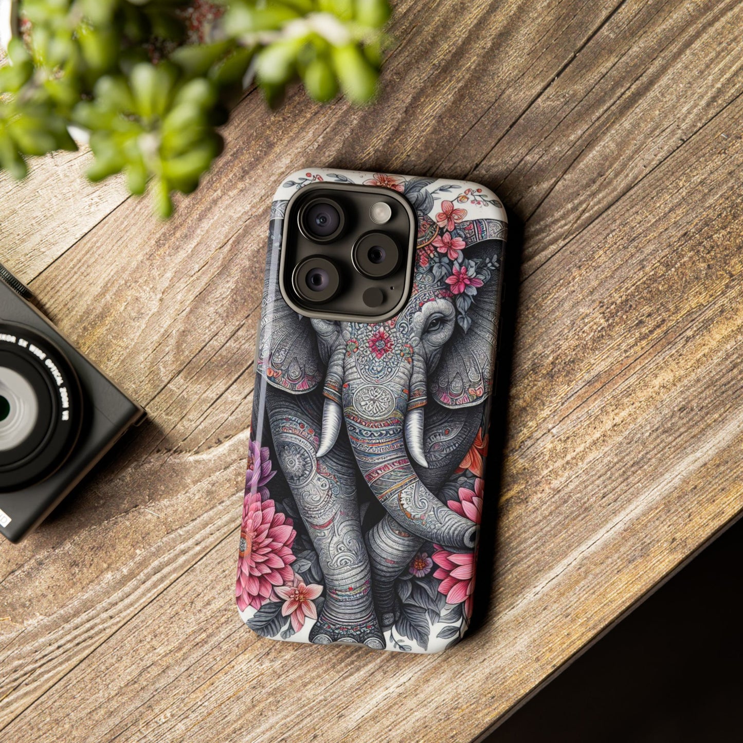 Bohemian Floral Elephant Mobile Cover – Intricate Mandala Art