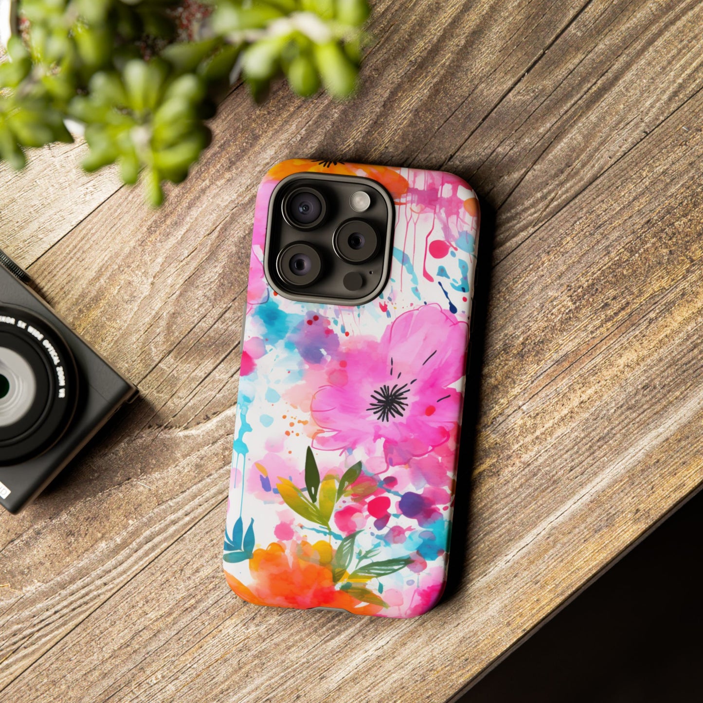 Vibrant Watercolor Floral Phone Case – Artistic & Colorful Design