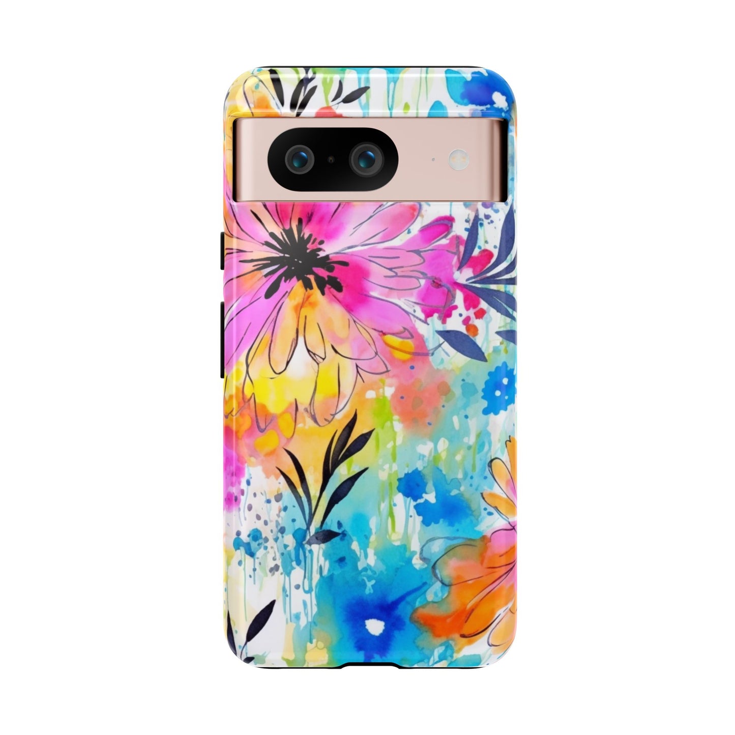 Abstract Watercolor Bloom Phone Case – Expressive & Vibrant