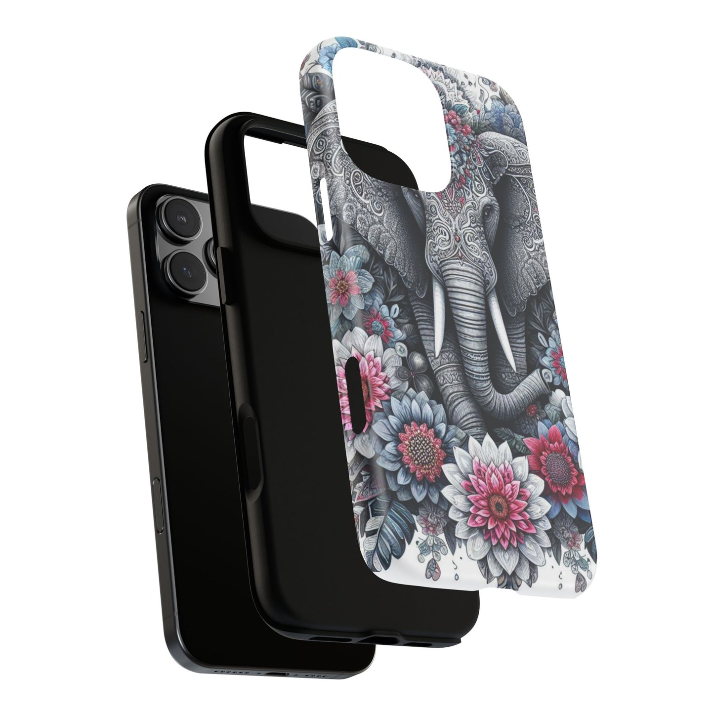 Regal Mandala Elephant Mobile Cover – Ornate Floral Art
