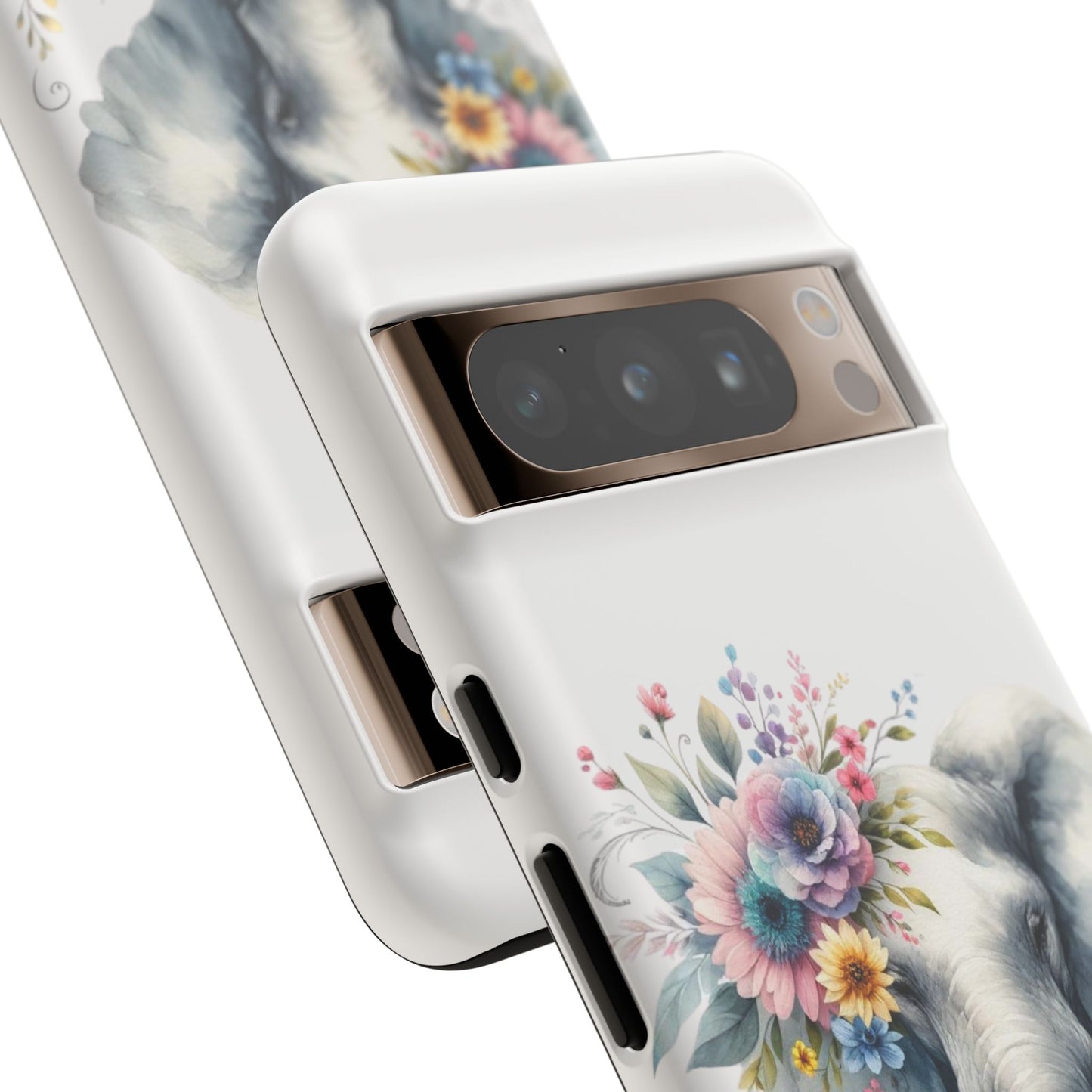 Floral Elephant Mobile Cover – Elegant Watercolor Art