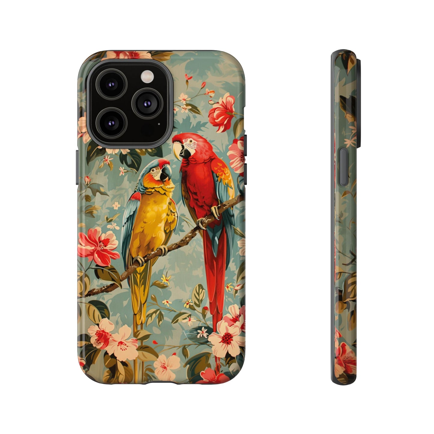 Floral Parrot Phone Case β Tropical Bird Design for iPhone, Samsung & Google Pixel