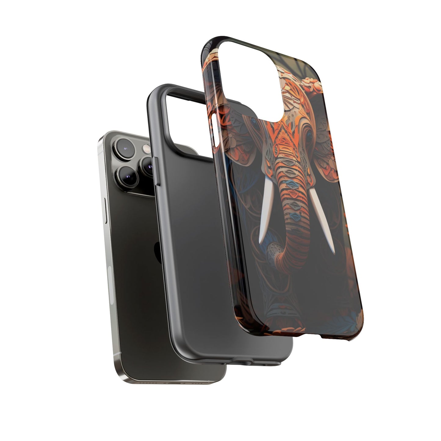 Elegant Artistic Elephant Mobile Cover – Intricate Paper-Cut Design