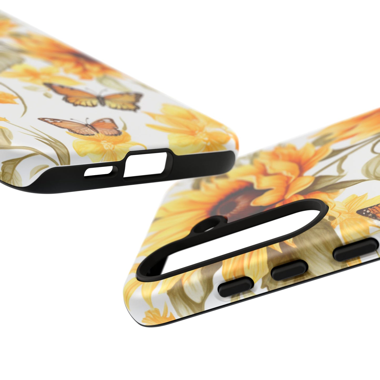 Golden Sunflower & Butterfly Phone Case – Warm & Elegant