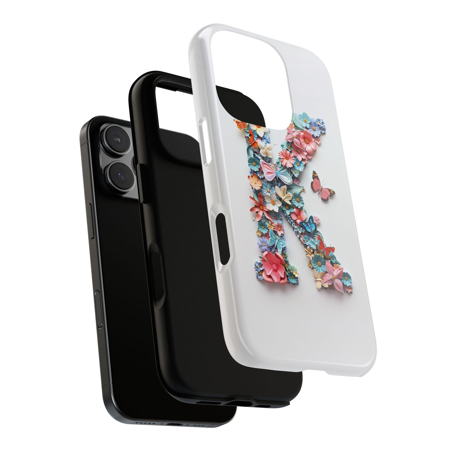 Floral Letter K Phone Case β Personalized Aesthetic Cover for iPhone, Samsung & Google Pixel
