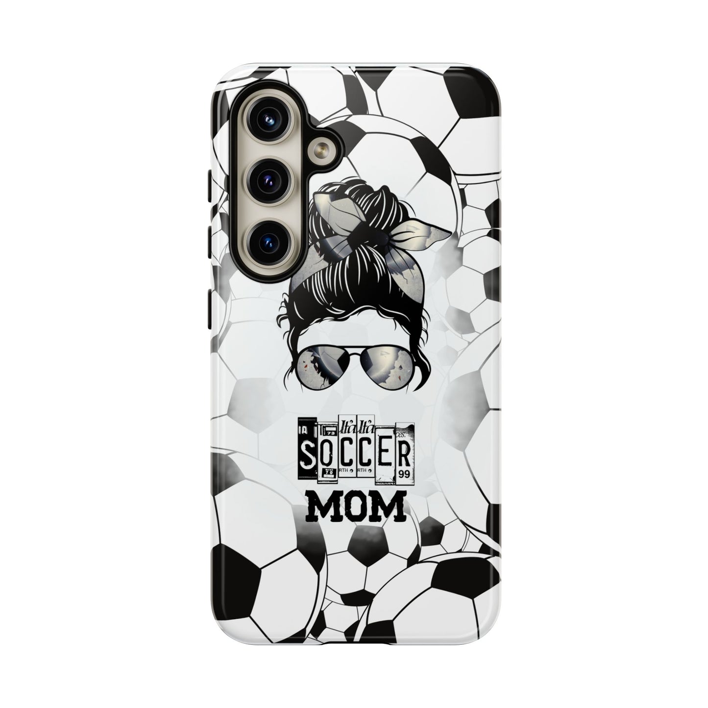 Soccer Mom Phone Case - Cute & Protective Cover for iPhone, Samsung & Google Pixel, Messy Bun Phone Case, Gift for Sports Lover