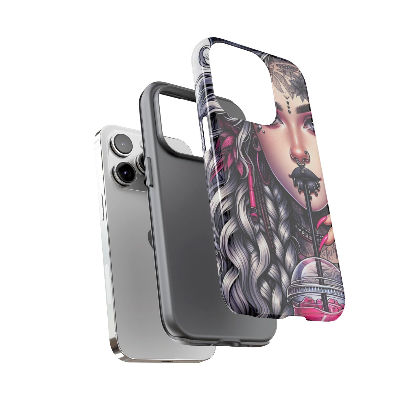 Icy Rebel – Silver Dreads & Edgy Street Chic Mobile Cover