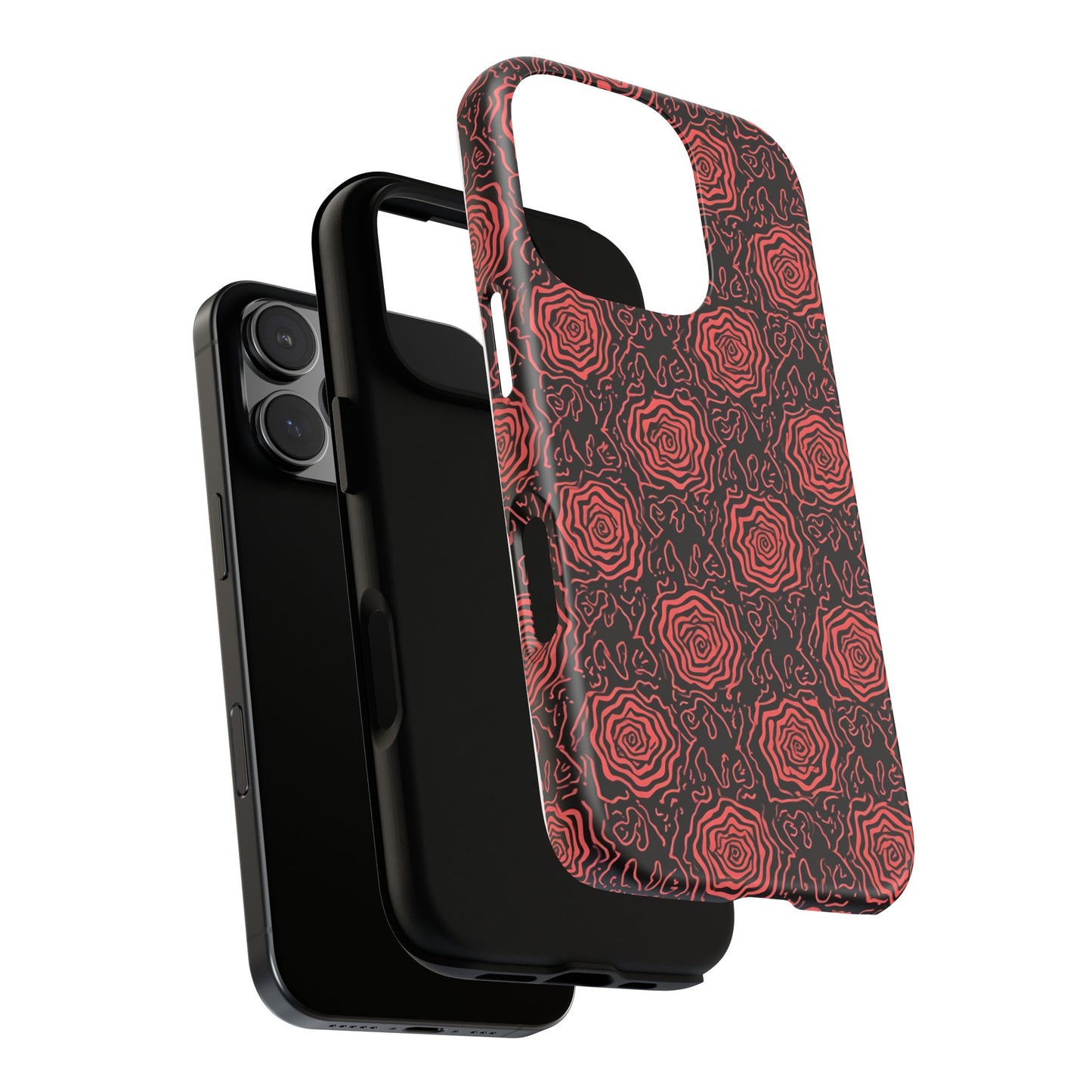Red roses abstract geometric seamless pattern design