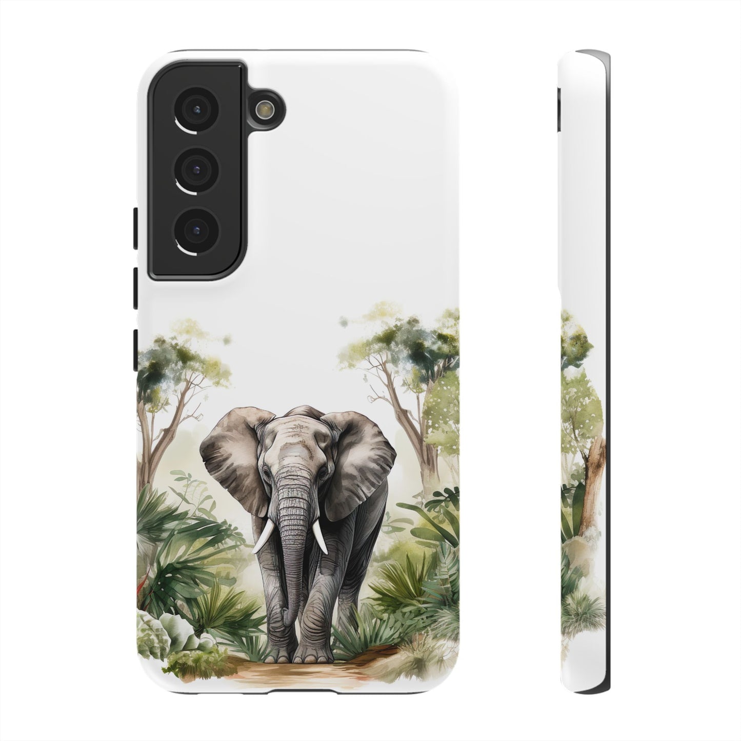Serene Jungle Elephant Mobile Cover – Watercolor Wildlife Design