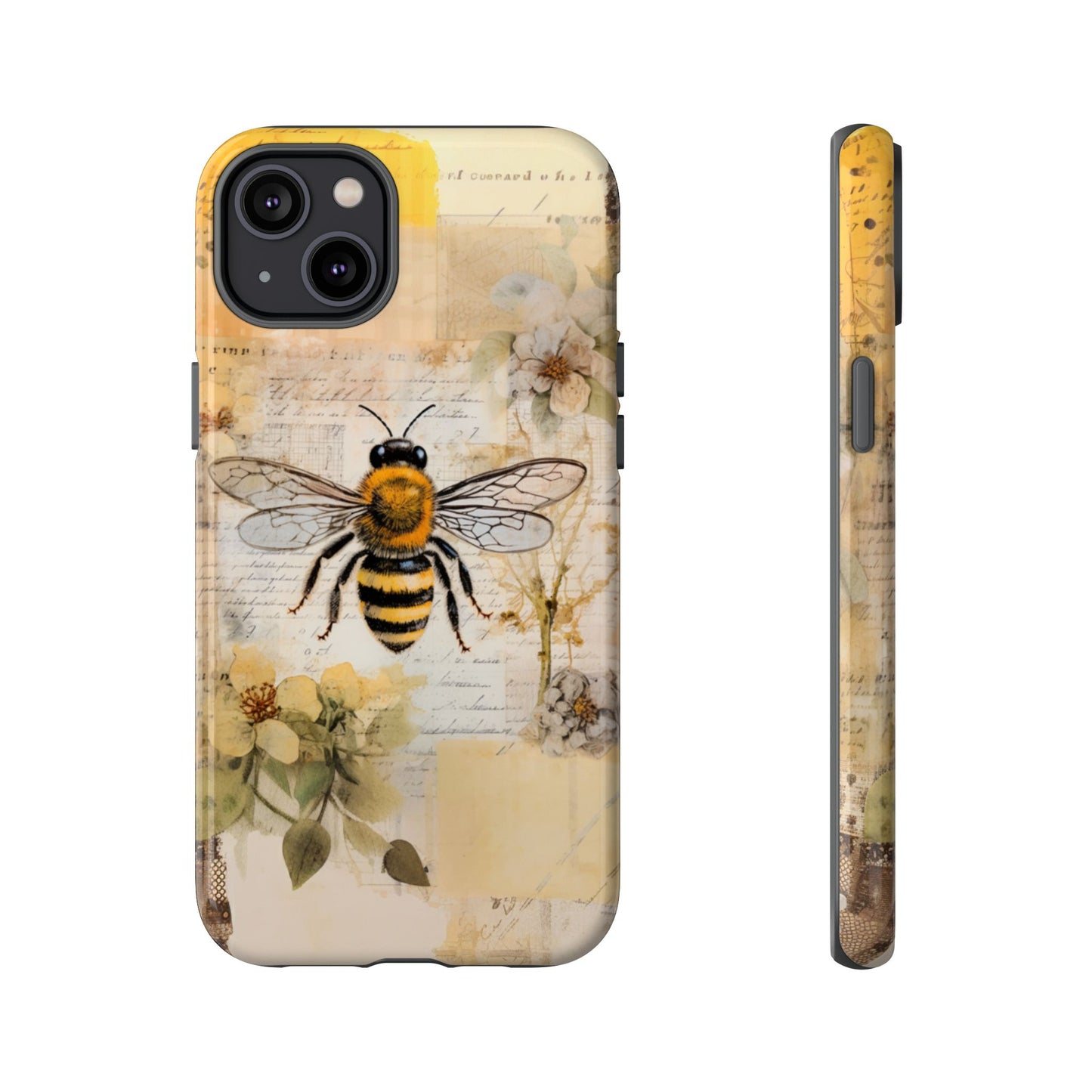 Honey Bee Print Phone Case - iPhone, Samsung & Google Pixel Cover - Artistic Phone Case, Insect Lover Gift
