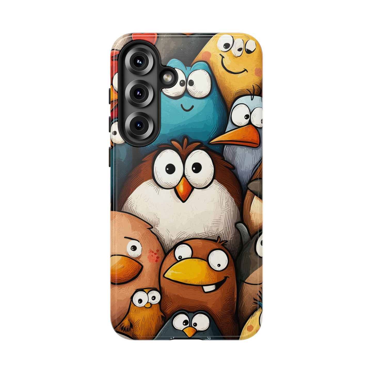 Quirky Bird Squad Anime Phone Case for iPhone, Samsung, Google Pixel