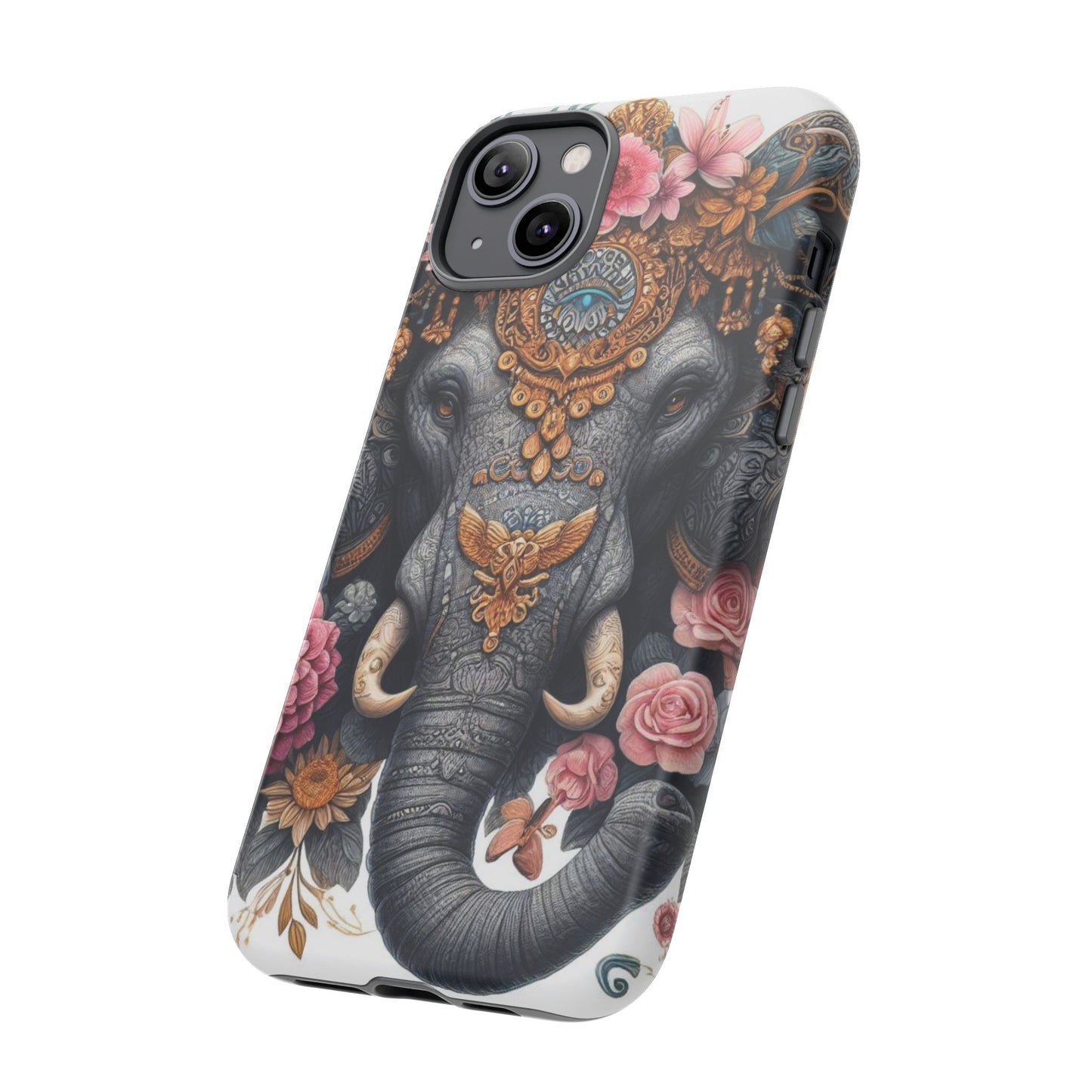 Golden Royal Elephant Mobile Cover – Luxurious Ornate Art