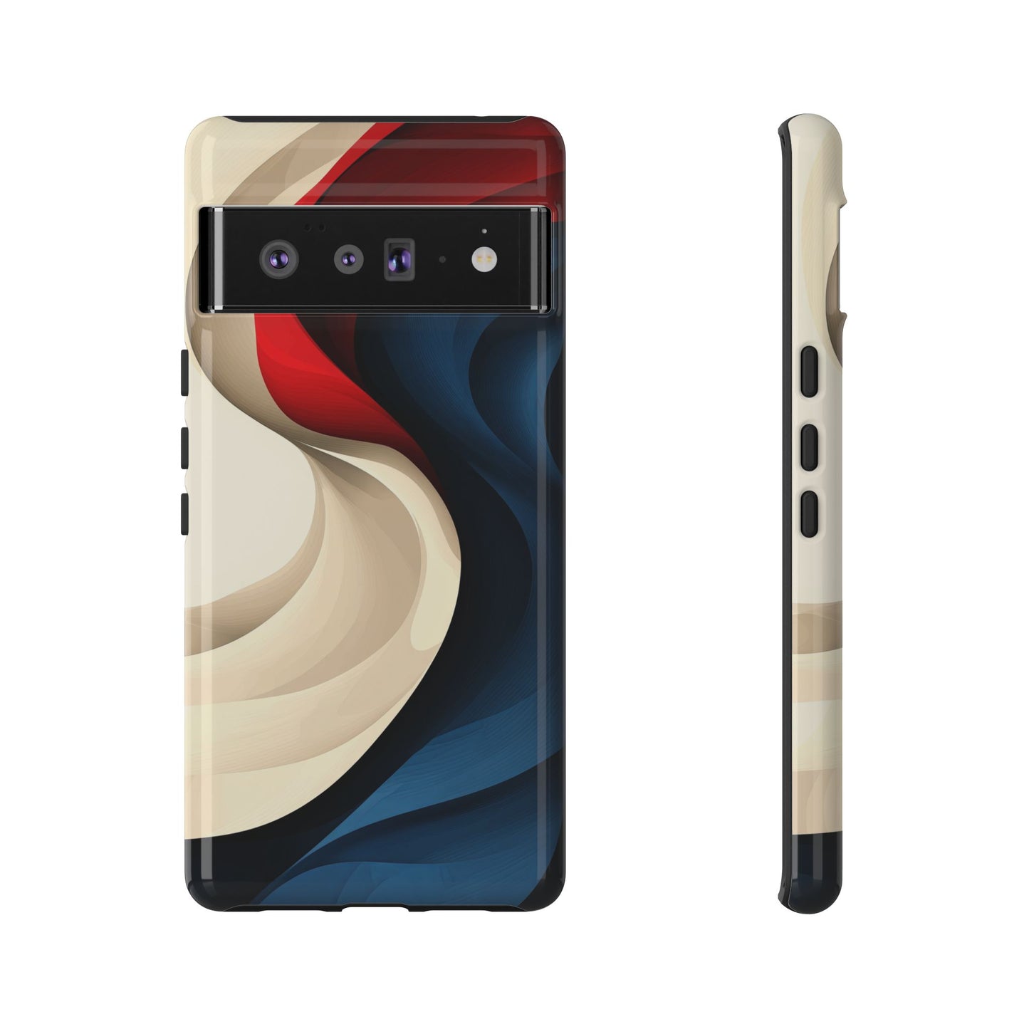 Crimson Current – Flowing Abstract Wave Phone Case for iPhone, Samsung & Pixel