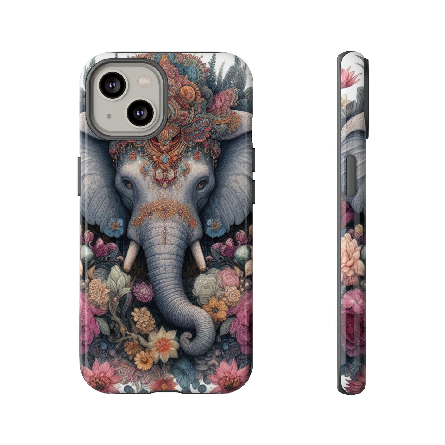 Regal Ornate Elephant Mobile Cover – Majestic Bohemian Art