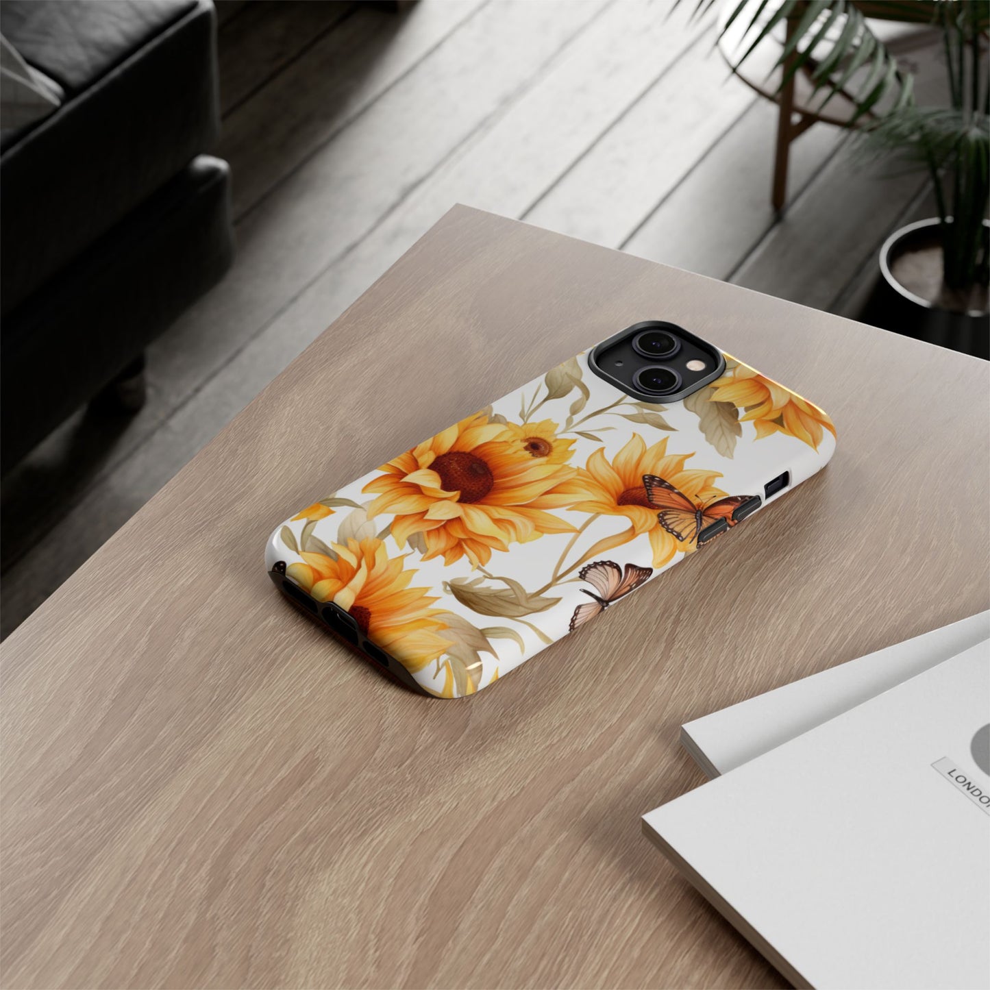 Sunflower & Butterfly Aesthetic Mobile Case – Bright & Nature-Inspired