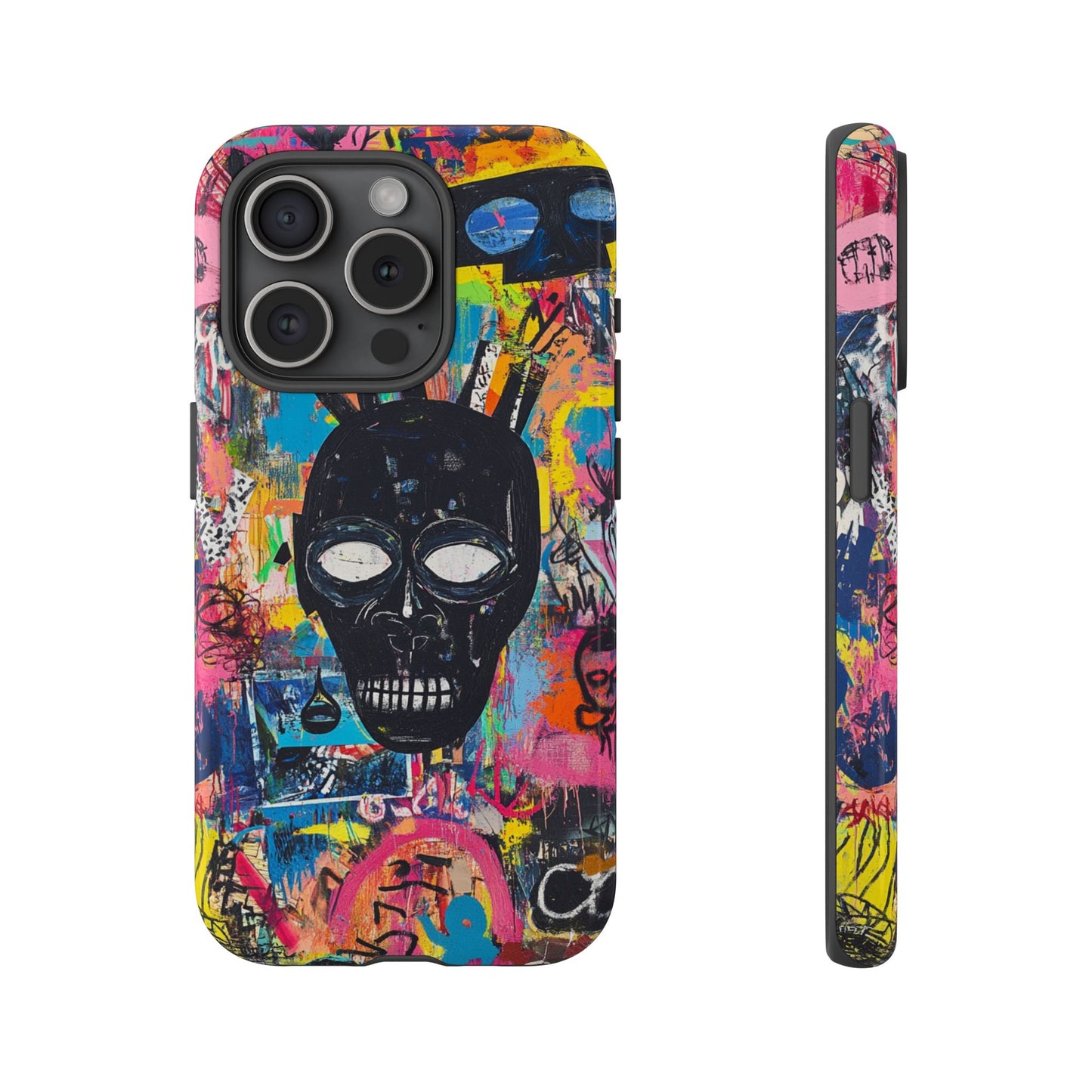 Street Art Phone Case – Basquiat-Inspired Phone Cover– Bold, Graffiti-Inspired Cover - iPhone, Samsung & Google Pixel Cover - Artistic Painting Case, Art Lover Gift