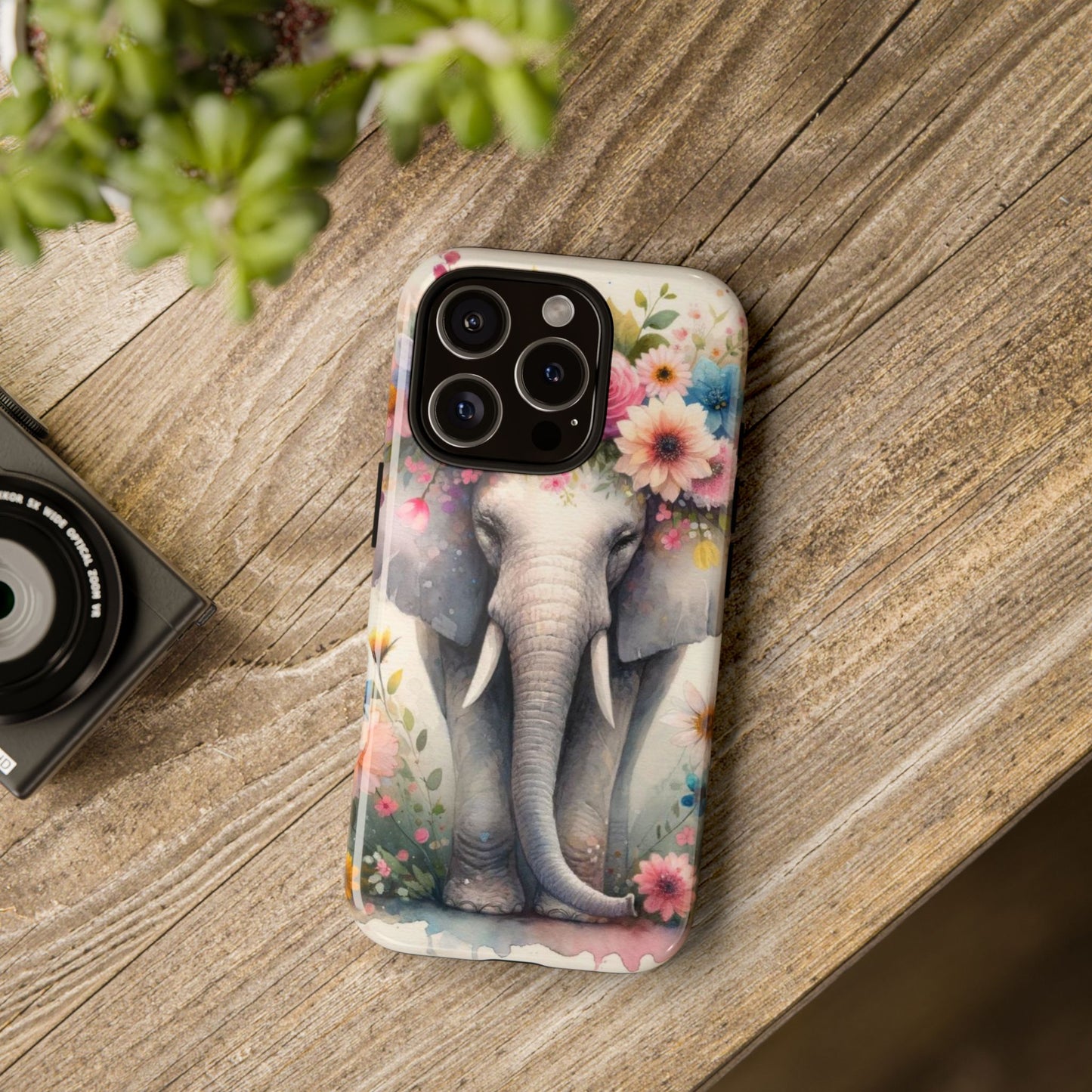 Watercolor Floral Elephant Mobile Cover – Dreamy Artistic Design