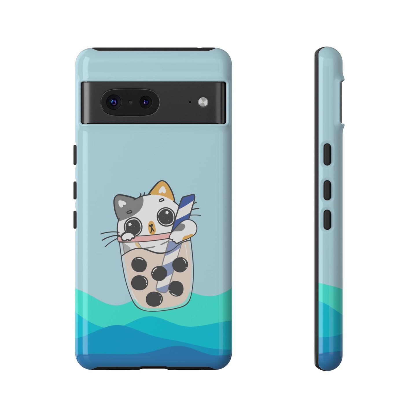 Kawaii Cat Bubble Tea Phone Case for iPhone, Google Pixel, Samsung