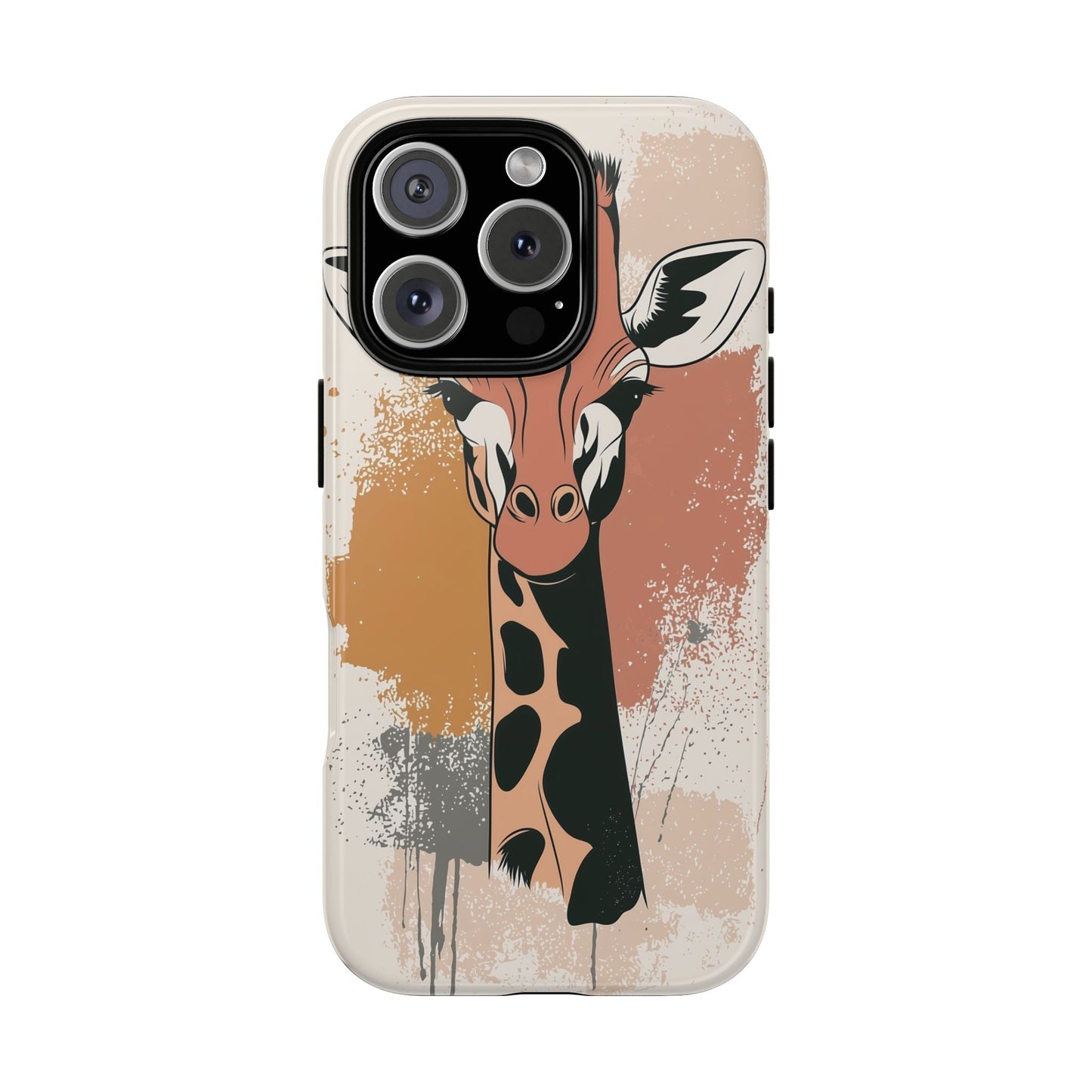 Tall & Graceful: Giraffe Splatter Art Phone Case for iPhone, Samsung & Pixel