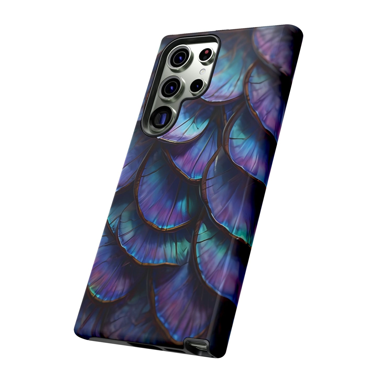 Abstract Macro Shot of Iridescent Butterfly Fish Scales Phone Case Design
