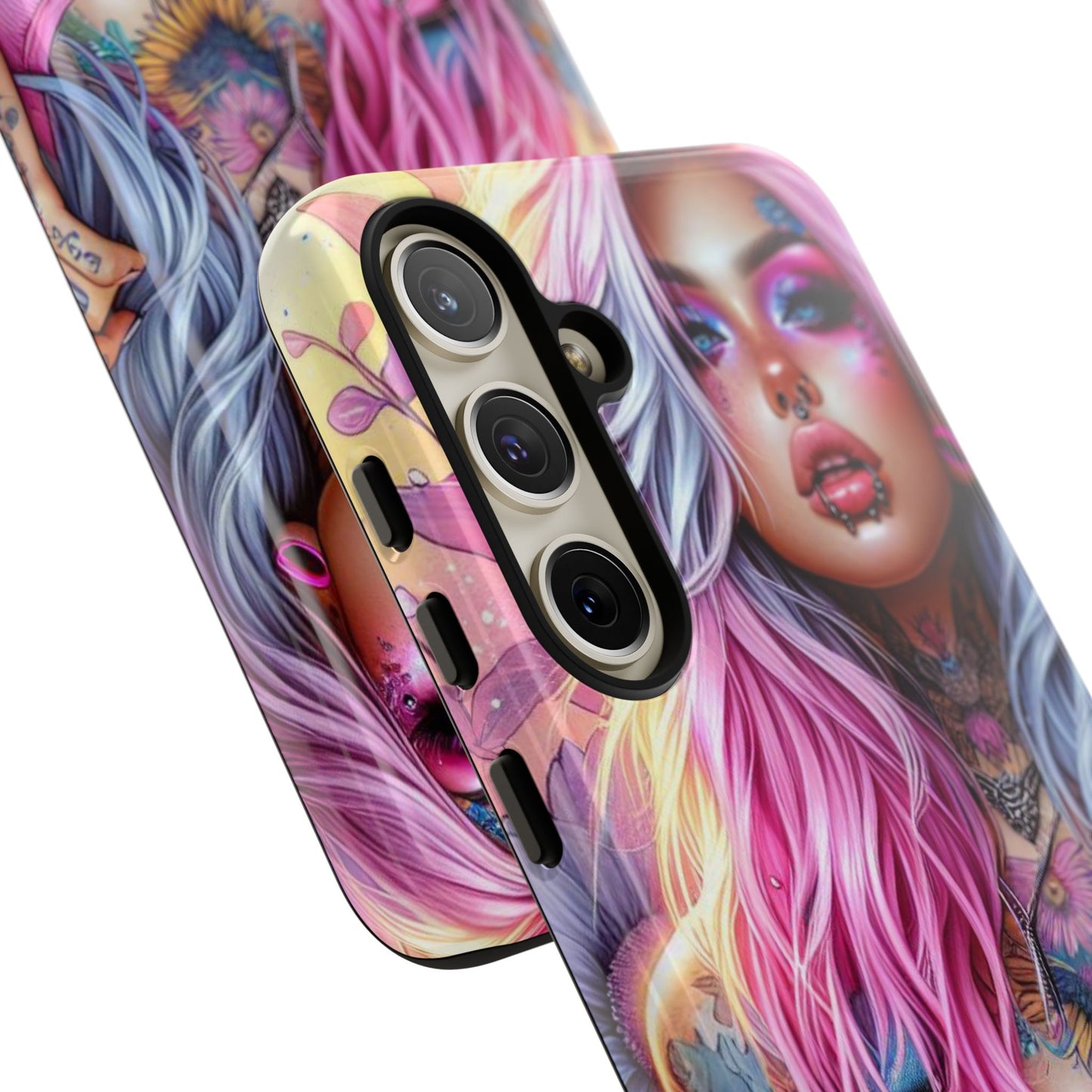 Sunset Glow – Pastel Punk & Floral Ink Mobile Cover