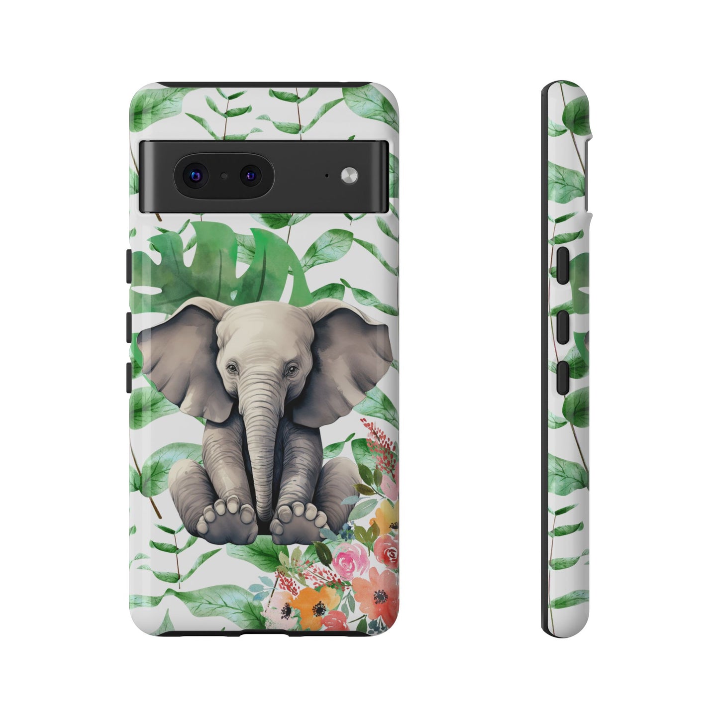 Cute Baby Elephant Mobile Cover – Floral & Tropical Aesthetic