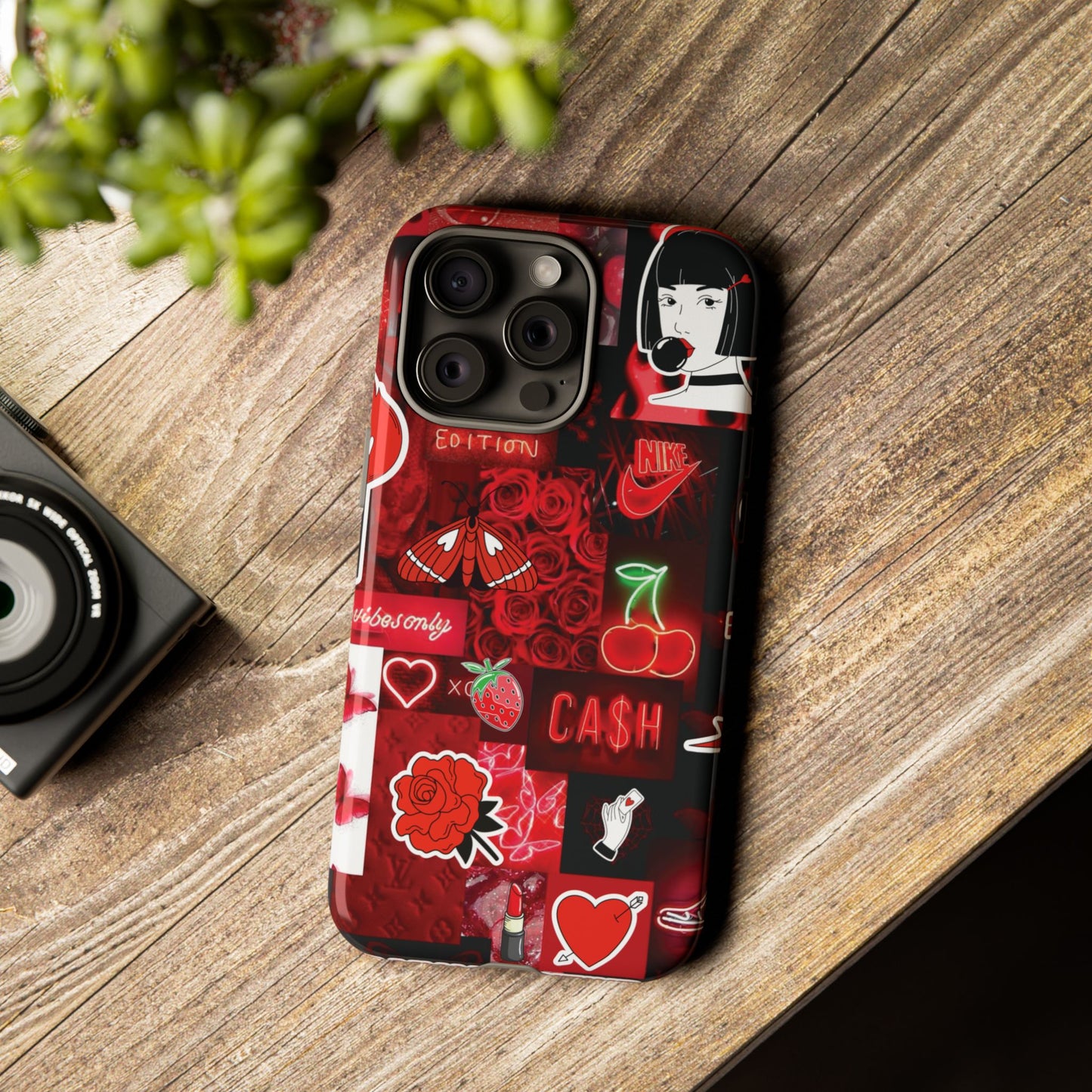 Red Pop Art Neon Vibes Phone Case