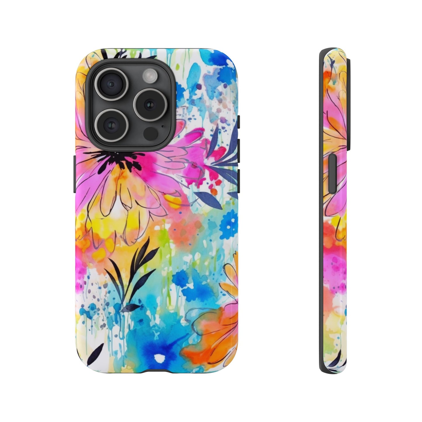 Abstract Watercolor Bloom Phone Case – Expressive & Vibrant
