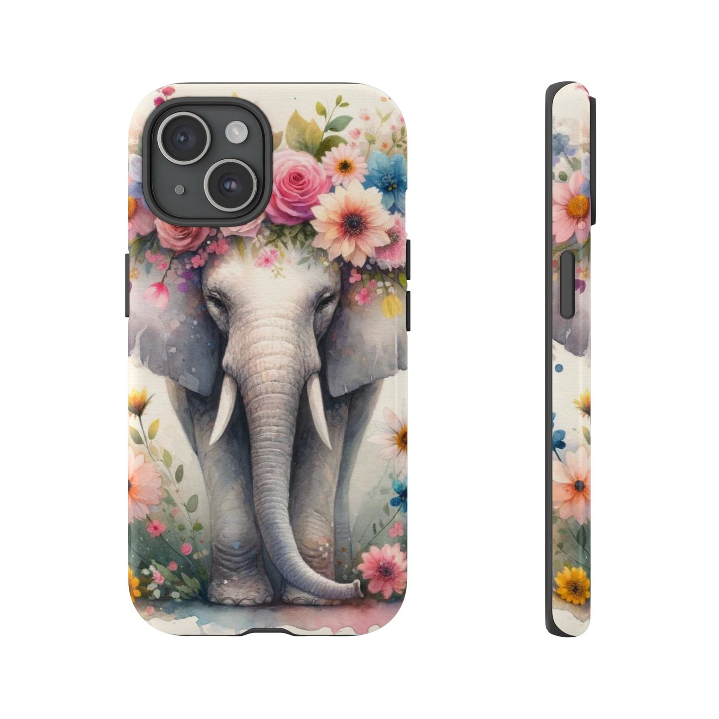 Watercolor Floral Elephant Mobile Cover – Dreamy Artistic Design