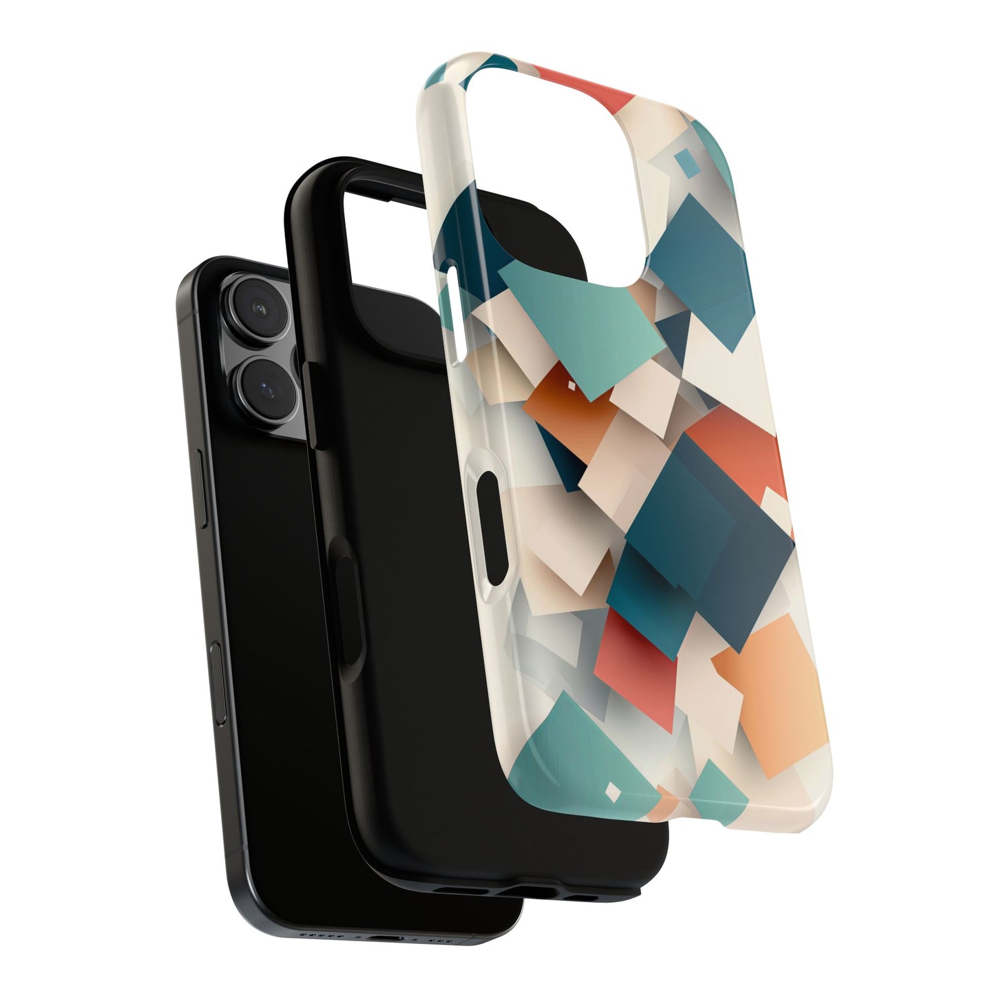 Geometric Cascade – Modern Abstract Blocks Phone Case – iPhone, Google Pixel, Samsung