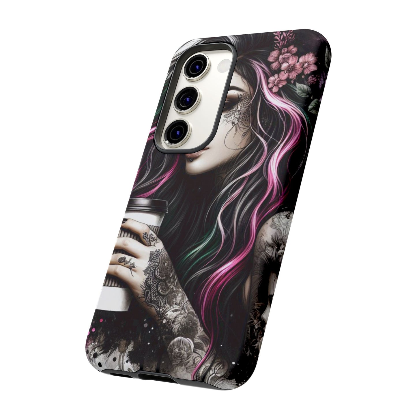 Tattooed Serenity – Gothic Coffee Lover Mobile Cover