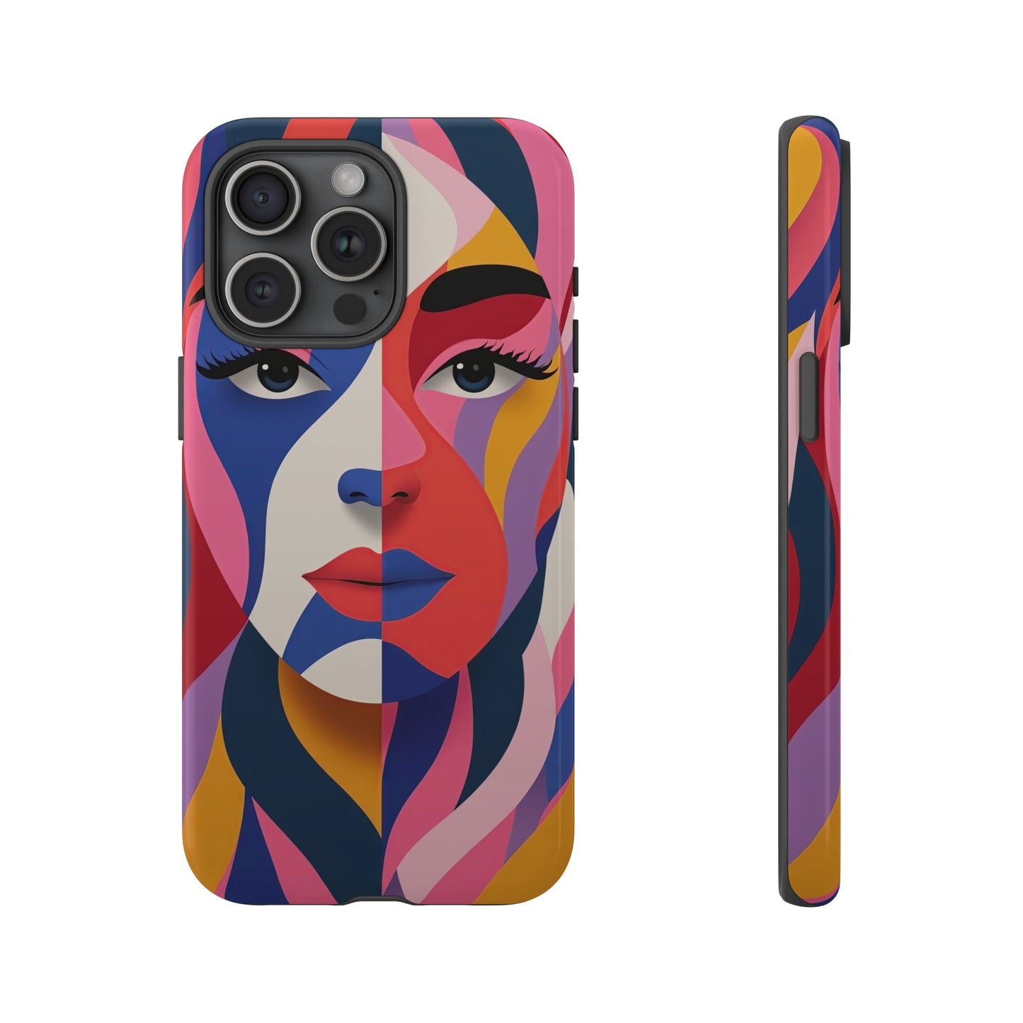 Abstract Portrait Phone Case - Vibrant Colors for iPhone, Google Pixel, and Samsung