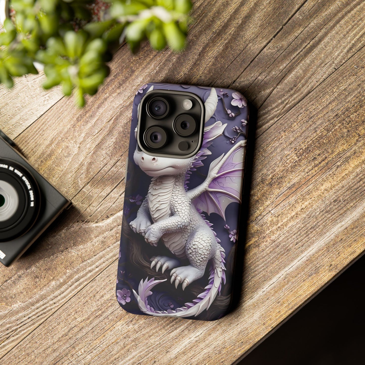 Charming Young Dragon on a Branch Phone Case Design