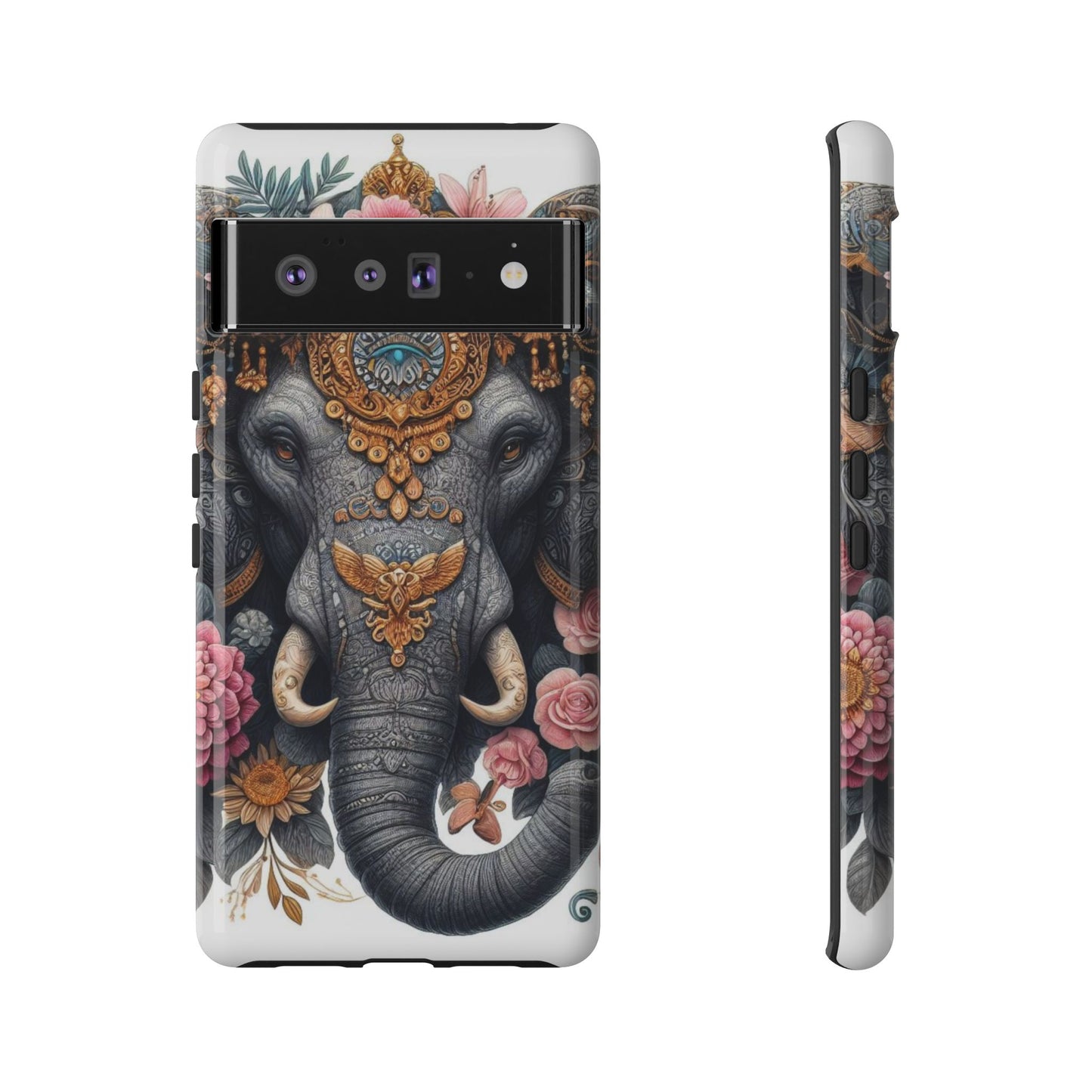 Golden Royal Elephant Mobile Cover – Luxurious Ornate Art