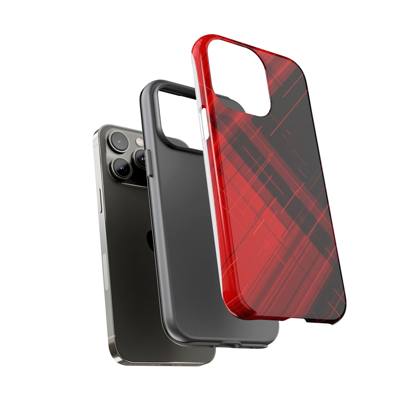 Abstract Red and Black Geometric Pattern