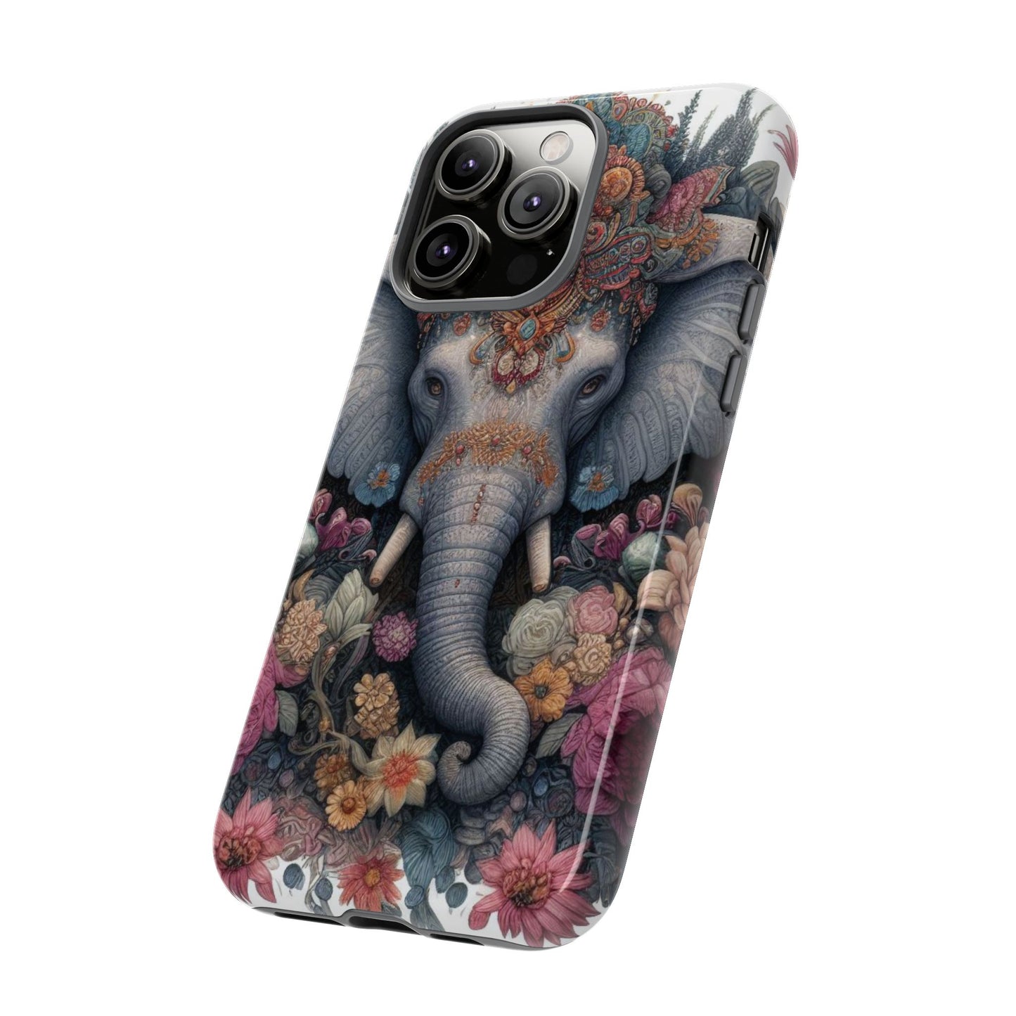 Regal Ornate Elephant Mobile Cover – Majestic Bohemian Art