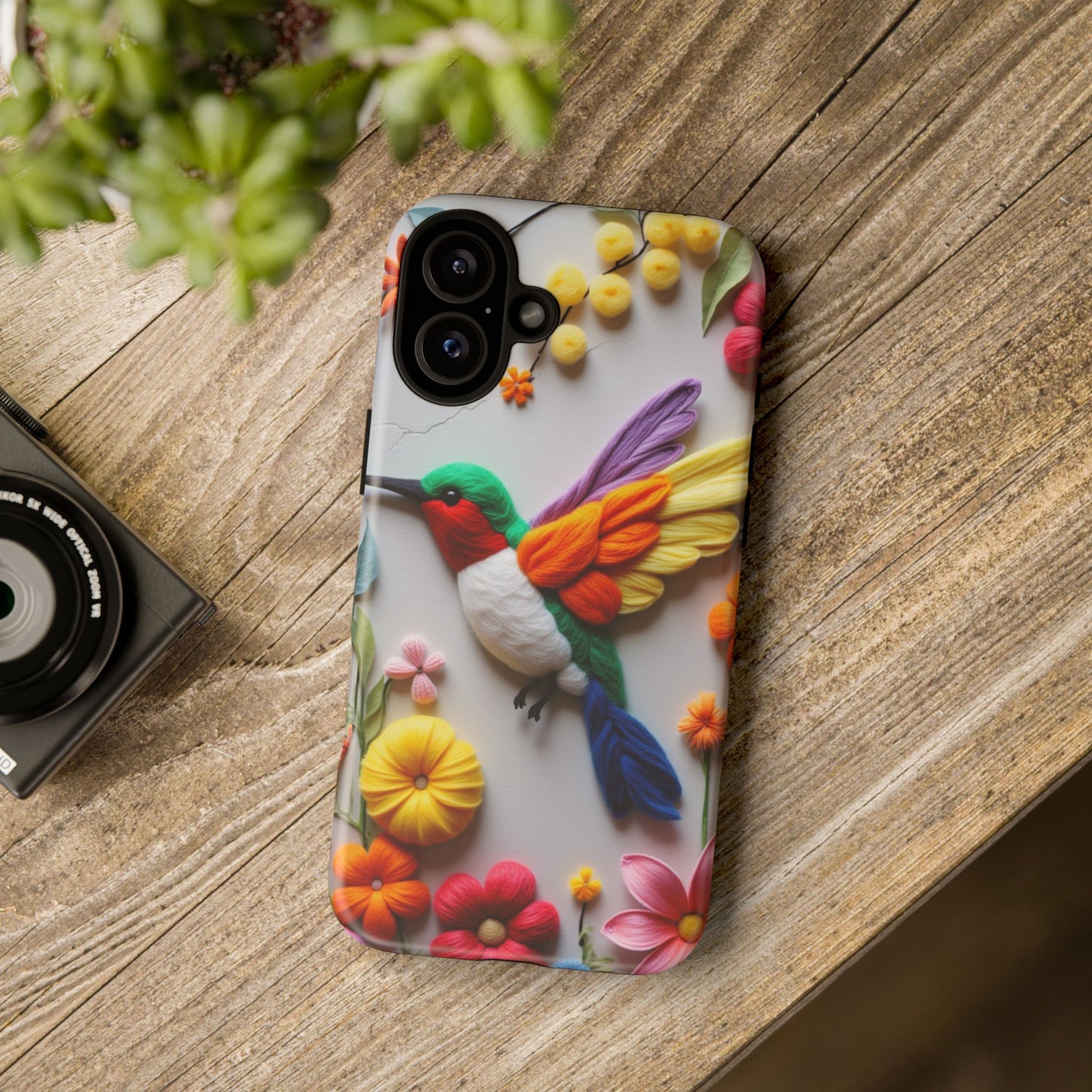 Elegant Hummingbird with Floral Mosaic Design | Nature's Artistic Vibes | iPhone 16 Pro