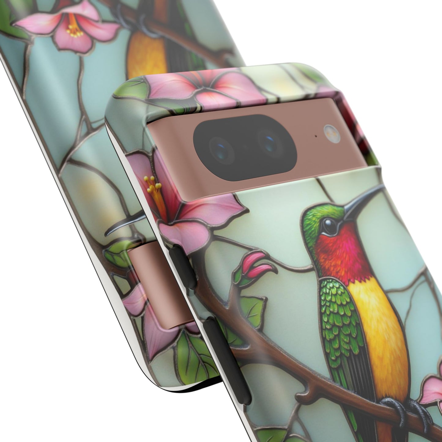 Elegant Hummingbird with Floral Mosaic | Artistic Nature Design