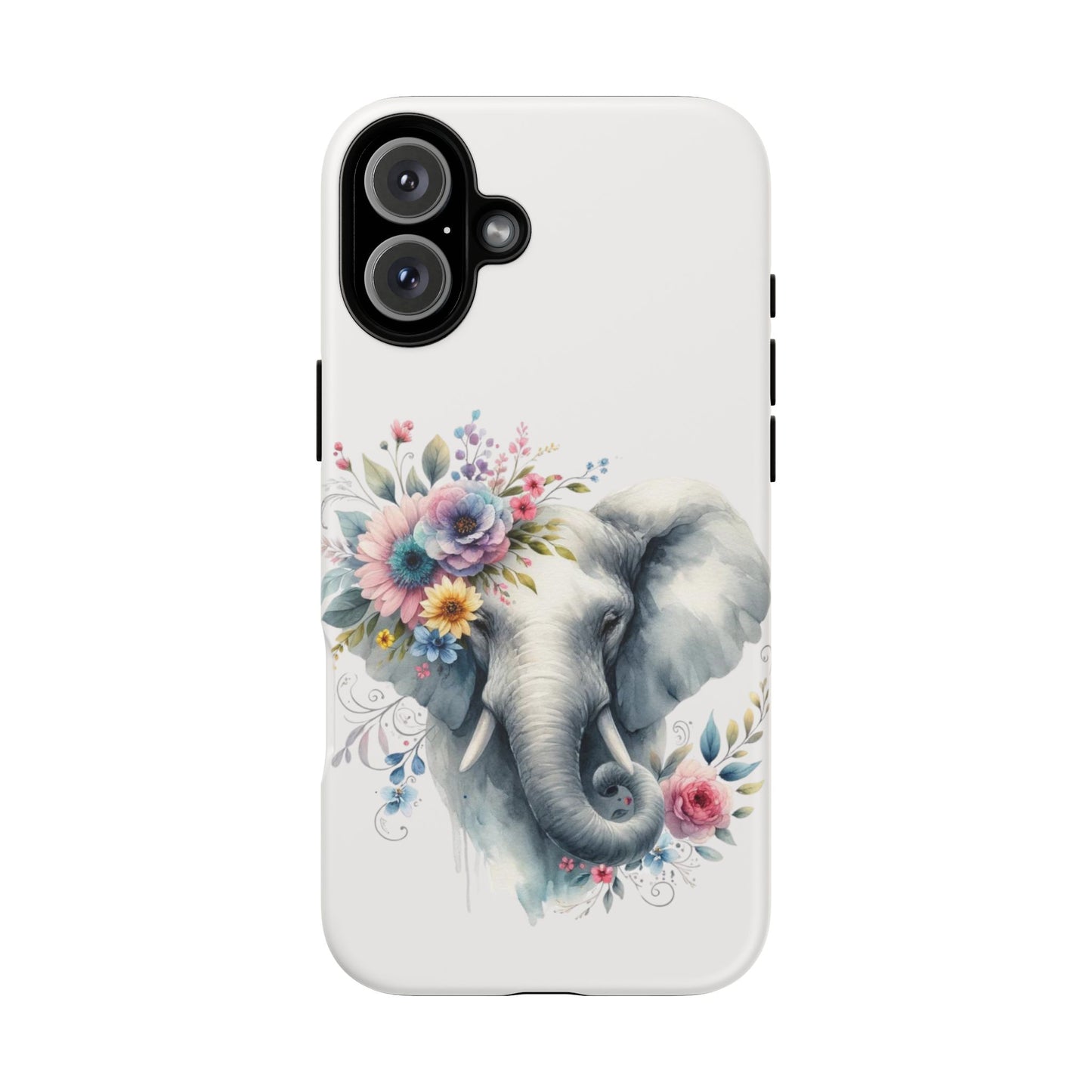 Floral Elephant Mobile Cover – Elegant Watercolor Art